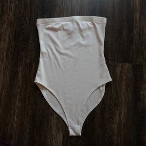 strapless ribbed body suit